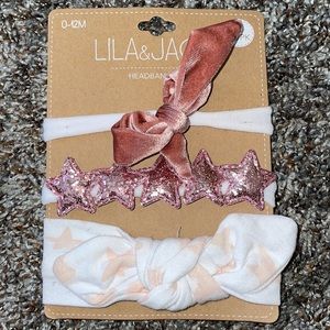 NWT Lila & Jack Little girl headband set 0-12M